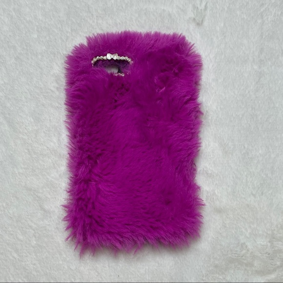 Dolls Kill Other - Hot Pink Fur Iphone 7/8 plus iphone case